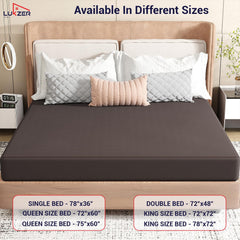 Lukzer Quilted Cotton Waterproof Mattress Protector Dark Brown (MTP-QDB-001)