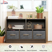 Lukzer 2-Layer Engineered Wood 3 Drawers Bookshelf & Storage Organizer (MR-025/Wenge)