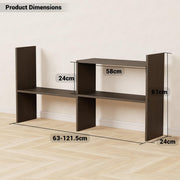 Lukzer Adjustable 5-Tier Bookshelf Multi-Functional Storage Rack Engineered Wood (MR-011/Wenge)
