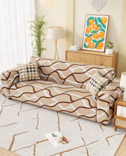 Lukzer Polyester Sofa Cover - Beige Lining (SC-021-01)