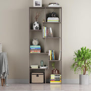 Lukzer 8 Shelves Modern Engineered Wood Book Shelf with Storage Display Rack (MR-004/Black)