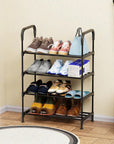 Dual Material Shoe Rack | (Black)