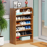 Lukzer Heavy-Duty 6 Layer Open Shoe Organizer Rack Stand (SR-005/Oak Brown)