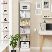 Lukzer Multipurpose Bookshelf Engineered Wood Closed Back Rack (MR-006/White)