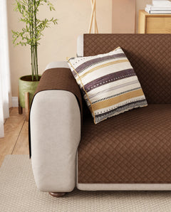 Lukzer Quilted Velvet Sofa Mat Caramel Brown (SC-222-01)
