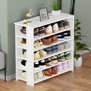 Lukzer 5-Tier Engineered Wood Shoe Rack | Multipurpose Storage Shelf (SR-002/White)