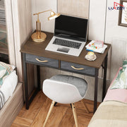 Lukzer Metal & Engineered Wood Office & Study Computer Desk with Drawer (STM-006/Black & Wenge)