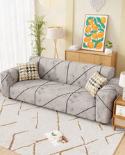 Lukzer Polyester Sofa Cover - Grey Marble (SC-039-01)