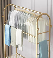 Lukzer Multifunctional Metal Garment Rack – A-Shape, 35x120x168cm (Gold/Black/White)