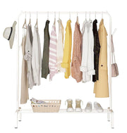 Lukzer Freestanding Metal Cloth Stand with Storage Shelf (MGS-001/White)