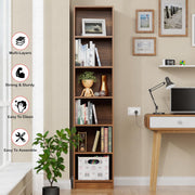 Lukzer Multipurpose Bookshelf Engineered Wood Closed Back Rack (MR-006/Oak Brown)