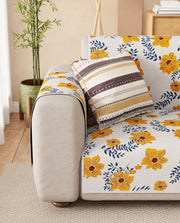 Lukzer Reversible Quilted Sofa Mat with Arms Brick Bloom (SC-201-01)