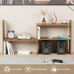 Lukzer Adjustable 5-Tier Bookshelf Multi-Functional Storage Rack Engineered Wood (MR-011/Oak Brown)