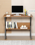 Modern Computer Desk with Built-in Bookshelf (MST-001)