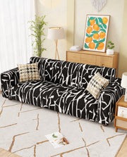 Lukzer Polyester Sofa Cover  Black & White (SC-026-01)