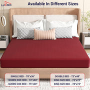 Lukzer Quilted Cotton Waterproof Mattress Protector  Maroon (MTP-QMAR-001)