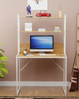 Metal & Wood Computer Desk with 3 Shelves | (MST-006)