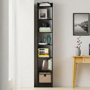 Lukzer 6 Layer Engineered Wood Bookshelf Multipurpose Rack (MR-005/Black)