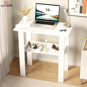 Lukzer Engineered Wood Kids Study Table with Open Shelf (ST-004S/White)