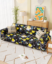 Lukzer Polyester Sofa Cover Yellow Lotus (SC-019-01)