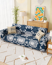 Lukzer Polyester Sofa Cover - Blue Dahlia (SC-003-01)