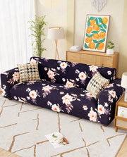 Lukzer Polyester Sofa Cover - Floral Print (SC-005-01)