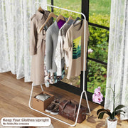 Lukzer Minimalist Single Rod Garment Stand with Coat Hanger – Modern Look (Black/White, 150x81.5x41.5cm)