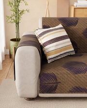 Lukzer Reversible Quilted Sofa Mat with Arms Sapphire Bloom (SC-182-01/A)