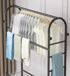 Lukzer Multifunctional Metal Garment Rack – A-Shape, 35x120x168cm (Gold/Black/White)