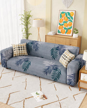 Lukzer Polyester Sofa Cover - Dark Grey with Print (SC-004-01)