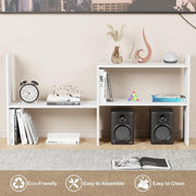 Lukzer Adjustable 5-Tier Bookshelf Multi-Functional Storage Rack Engineered Wood (MR-011/White)