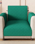 Lukzer Polyester Blend Quilted Sofa Cover Mat (350 GSM)| Full Coverage with Arms & Back Belt | Machine Washable Sofa Runner with Storage Side Pocket