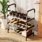 Lukzer 3-Tier Metal & Plastic Space-Saving Shoe Organizer Rack (MSR-003/Silver)