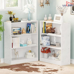 Lukzer 3‑Tier Engineered Wood Multipurpose Open Storage Organizer (MR‑014/White)