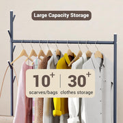 Lukzer Heavy-Duty Portable Metal Clothes Rack with Single Rod & Bottom Shelf (MGR-001/Deep Sea)