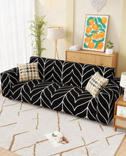 Lukzer Polyester Sofa Cover Black Stripe (SC-027-01)