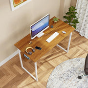 Lukzer Metal Frame Computer Desk – Engineered Wood Top (White Frame/Oak Brown Board, Black Frame/White Board) (Model: MST-005)