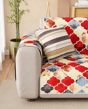 Lukzer Reversible Quilted Sofa Mat with Arms Dessert Jewel (SC-202-01)