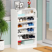 Lukzer Heavy-Duty 6 Layer Open Shoe Organizer Rack Stand (SR-005/White)