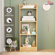 Lukzer 3 Layer Engineered Wood Multipurpose Rack Bookshelf Organizer Stand (MR-010/Light Oak)