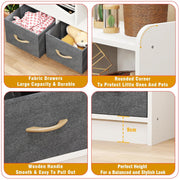 Lukzer 2-Layer Engineered Wood 3 Drawers Bookshelf & Storage Organizer (MR-025/White)