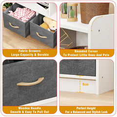 Lukzer 2-Layer Engineered Wood 3 Drawers Bookshelf & Storage Organizer (MR-025/White)