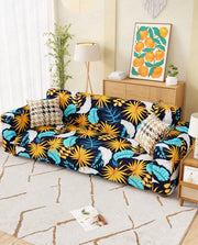Lukzer Polyester Sofa Cover Yellow Flower (SC-018-01)