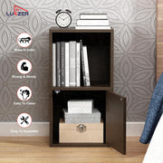 Lukzer Engineered Wood 2 Layer Storage Cabinet with Open Display Rack (MR-021/Wenge)