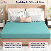 Lukzer Quilted Cotton Waterproof Mattress Protector   Sky Blue (MTP-QSB-001)