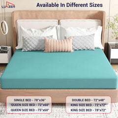 Lukzer Quilted Cotton Waterproof Mattress Protector   Sky Blue (MTP-QSB-001)