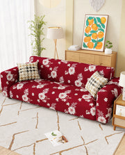 Lukzer Polyester Sofa Cover Red Flower (SC-014-01)