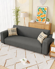 Lukzer Polyester Sofa Cover Plain Grey (SC-030-01)