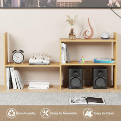 Lukzer Adjustable 5-Tier Bookshelf Multi-Functional Storage Rack Engineered Wood (MR-011/Oak Light)