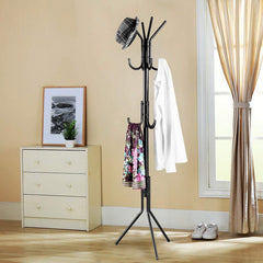 Lukzer 8-Hook Freestanding Metal Coat Stand – Stylish & Durable (Blue/White/Black, 170x42cm